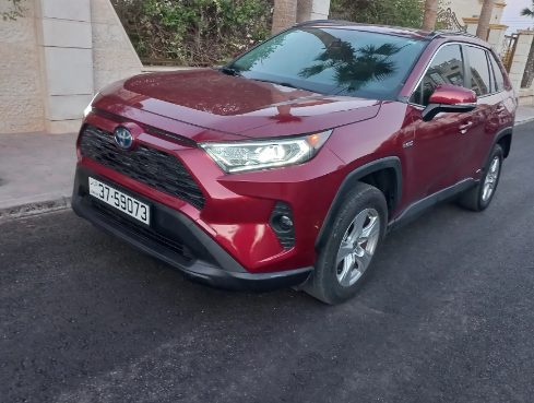 تويوتا راف فور هايبرد 2020 خمري جمرك جديد للبيع